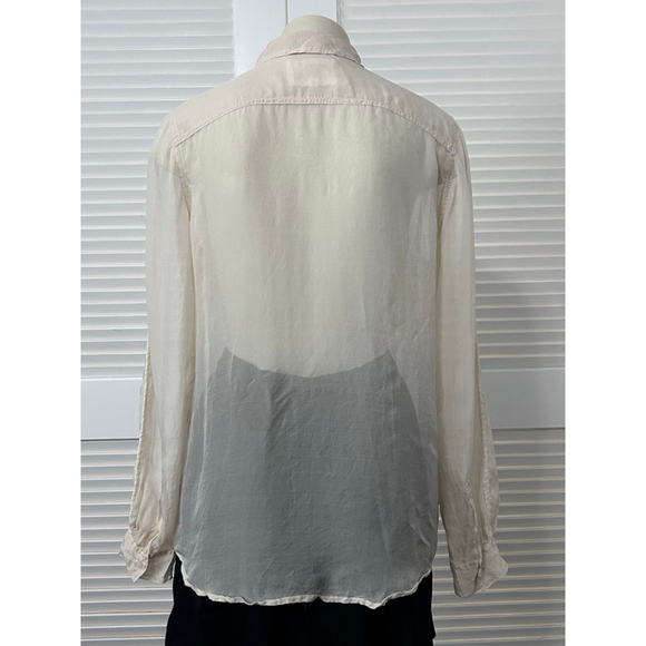 Johnny Was For Love & Liberty Sheer Silk Lace Button Blouse M - Picture 8 of 11